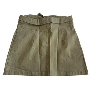 Linen and Dot Mini Skirt Dark Khaki Color Sz M